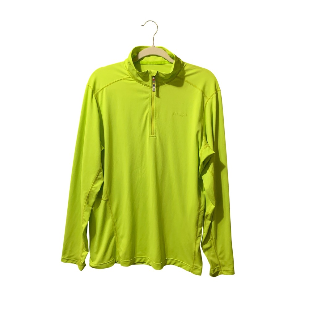 Sherpa Pullover Mens XL Neon Yellow Quarter Zip CTR-SNH EUC